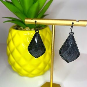 NEW black teardrop earrings with sparkle